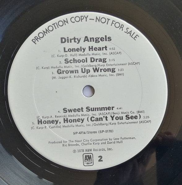 Dirty Angels (2) : Dirty Angels (LP, Album, Promo)