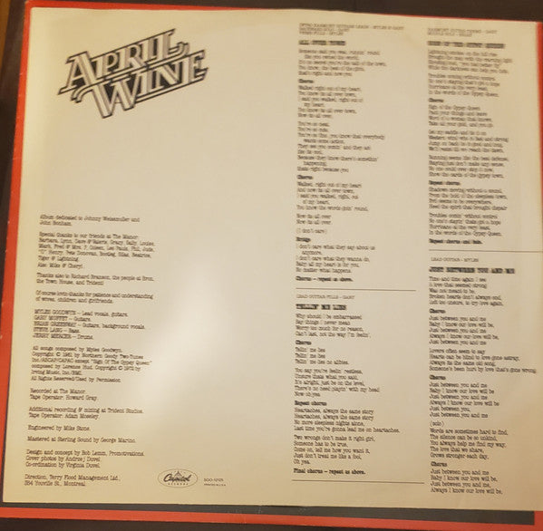 April Wine : The Nature Of The Beast (LP, Album, Win)