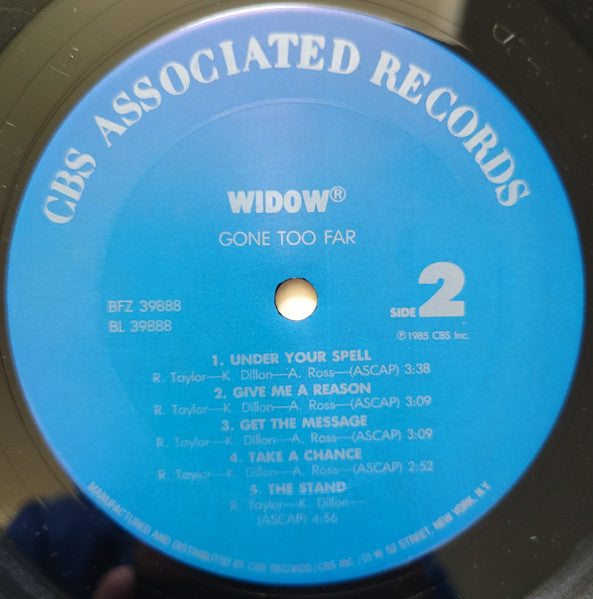 Widow (2) : Gone Too Far (LP, Album)