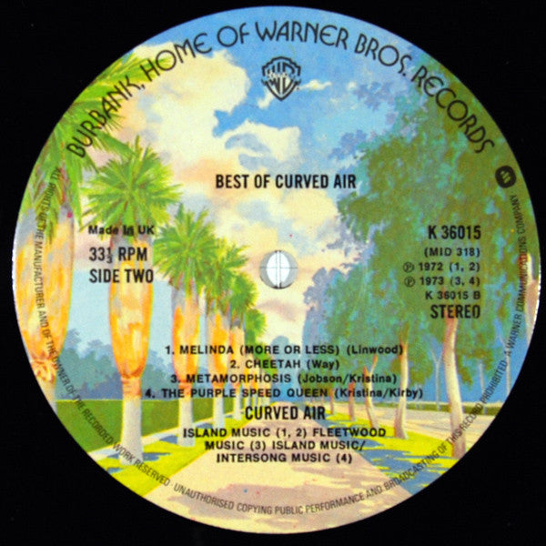 Curved Air : The Best Of Curved Air (LP, Comp)
