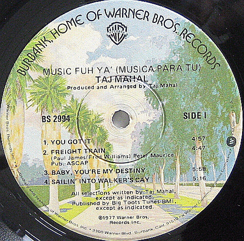 Taj Mahal : Music Fuh Ya' (Musica Para Tu) (LP, Album, Win)