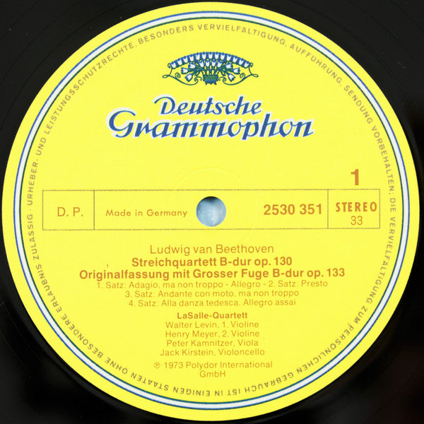 Ludwig van Beethoven - LaSalle-Quartett* : Streichquartett • String Quartet Op.130 (Originalversion Mit Großer Fuge • Original Version With Great Fugue Op. 133) (LP)