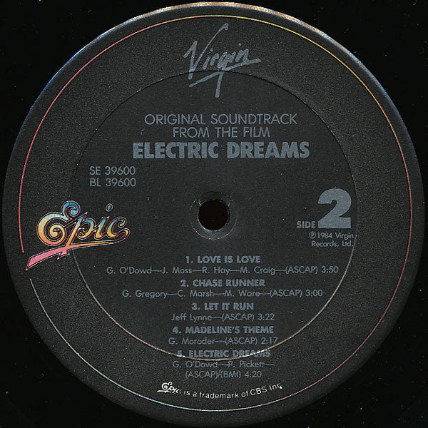 Various : Electric Dreams (Original Soundtrack From The Film) (LP, Album, Car)