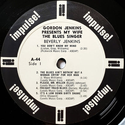 Beverly Jenkins : Gordon Jenkins Presents My Wife The Blues Singer (LP, Album, Mono, Promo)
