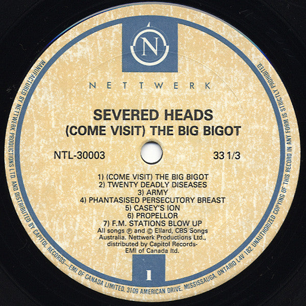 Severed Heads : Come Visit The Big Bigot (LP, Album)