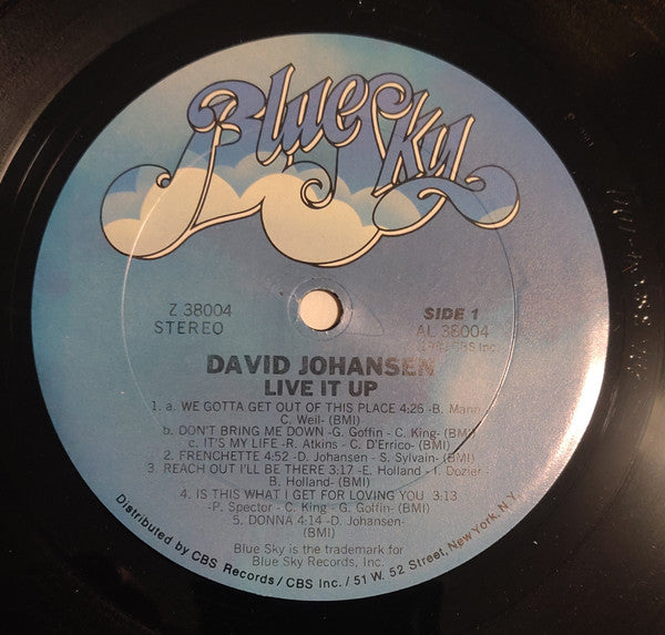 David Johansen : Live It Up (LP, Album)
