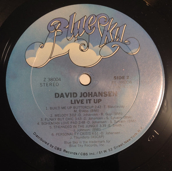 David Johansen : Live It Up (LP, Album)