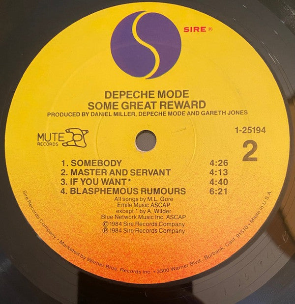 Depeche Mode : Some Great Reward (LP, Album, SRC)