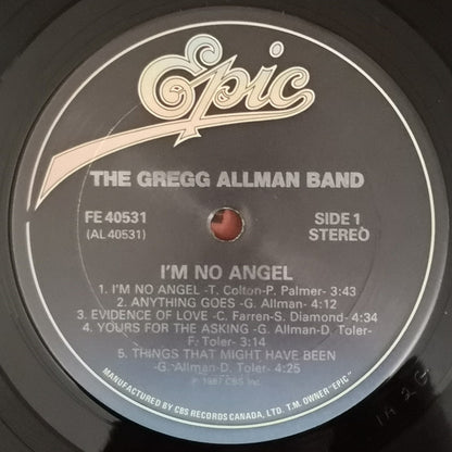 The Gregg Allman Band : I'm No Angel (LP, Album)