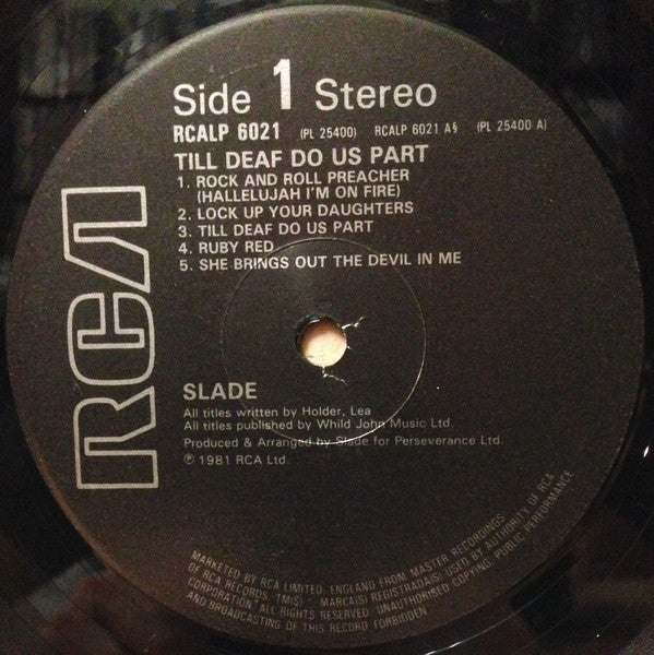 Slade : Till Deaf Do Us Part (LP, Album)