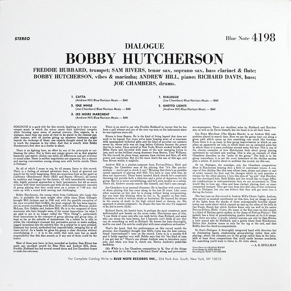 Bobby Hutcherson : Dialogue (LP, Album, RE, Sco)