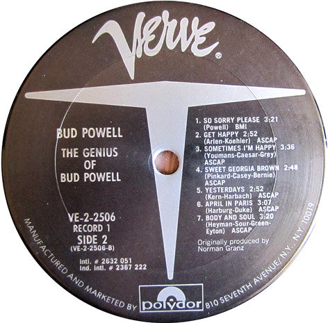 Bud Powell : The Genius Of Bud Powell (2xLP, Comp)