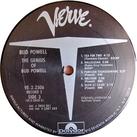 Bud Powell : The Genius Of Bud Powell (2xLP, Comp)