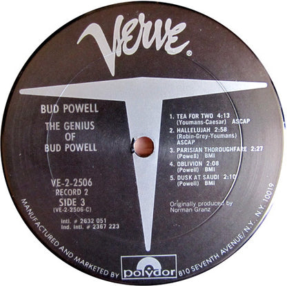 Bud Powell : The Genius Of Bud Powell (2xLP, Comp)