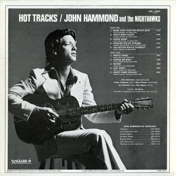 John Hammond* And The Nighthawks (3) : Hot Tracks (LP, Album)