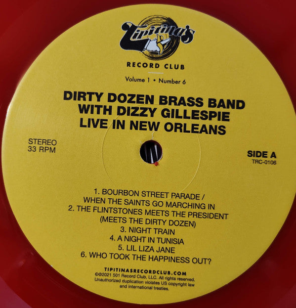 The Dirty Dozen Brass Band With Dizzy Gillespie : Live In New Orleans (LP, Album, S/Edition, Red)