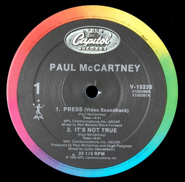 Paul McCartney : Press (12", Maxi)