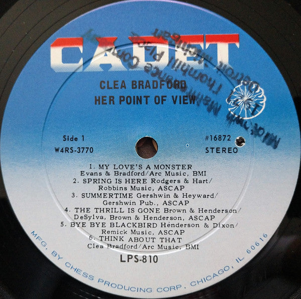 Clea Bradford : Her Point Of View (LP, Album, Ind)
