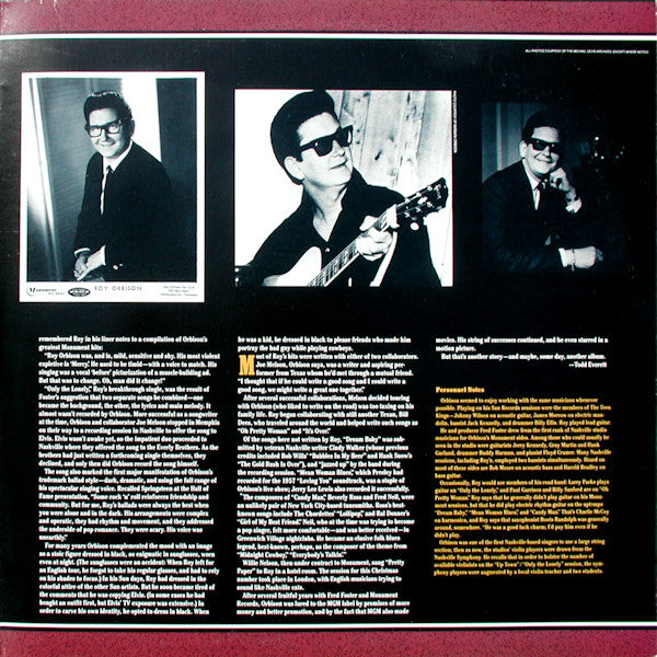 Roy Orbison : For The Lonely: A Roy Orbison Anthology, 1956-1965 (2xLP, Comp, Gat)