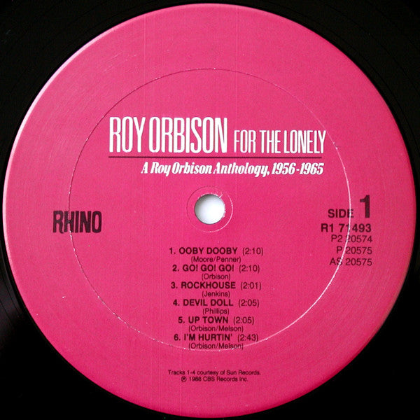 Roy Orbison : For The Lonely: A Roy Orbison Anthology, 1956-1965 (2xLP, Comp, Gat)