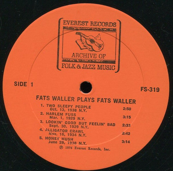 Fats Waller : Fats Waller Plays Fats Waller (LP, Mono)