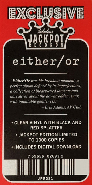 Elliott Smith : Either / Or (LP, Album, Ltd, RE, Cle)