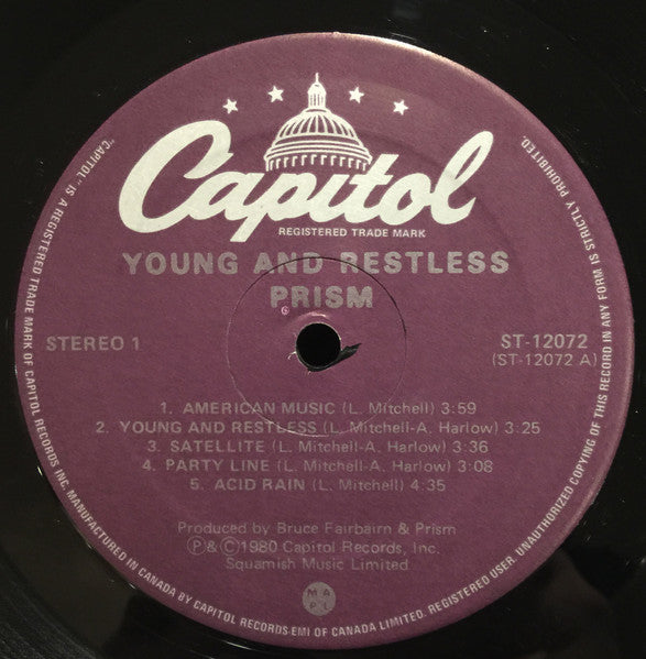 Prism (7) : Young And Restless (LP, Album)