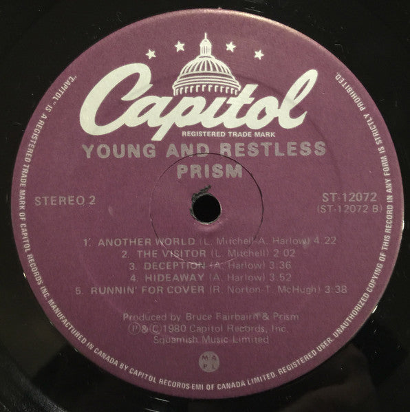 Prism (7) : Young And Restless (LP, Album)