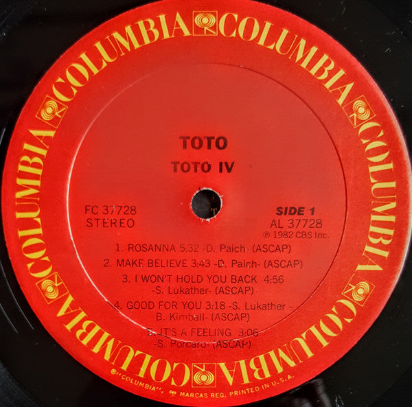 Toto : Toto IV (LP, Album, Car)
