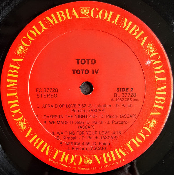 Toto : Toto IV (LP, Album, Car)