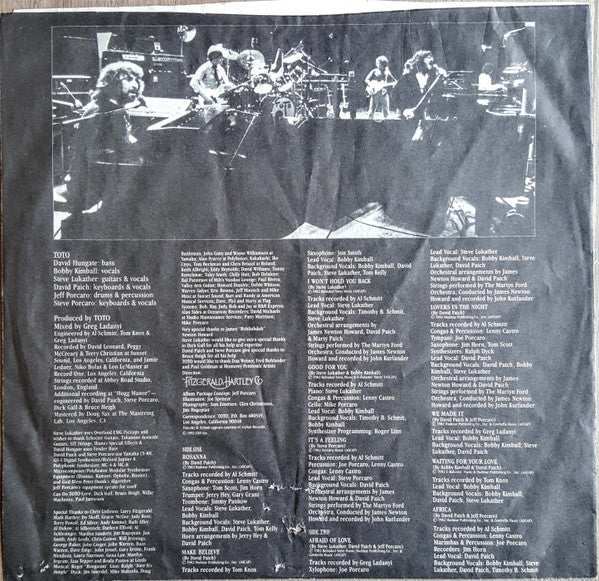 Toto : Toto IV (LP, Album, Car)