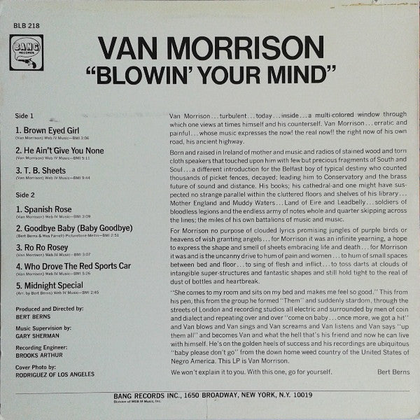 Van Morrison : Blowin' Your Mind (LP, Album, RE)