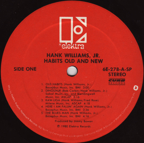 Hank Williams Jr. : Habits Old And New (LP, Album, SP)