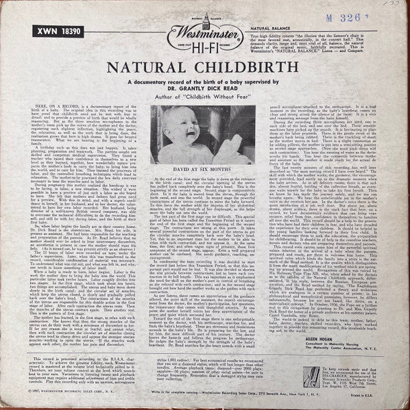 Dr. Grantly Dick Read : Natural Childbirth (A Documentary Record Of The Birth Of A Baby) (LP, Mono)