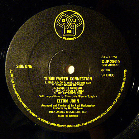 Elton John : Tumbleweed Connection (LP, Album, RE, Gat)