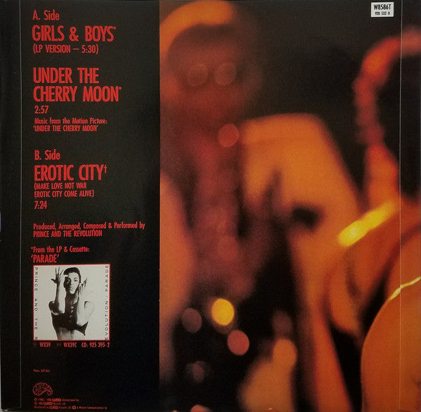 Prince And The Revolution : Girls & Boys (12", Single, PRS)