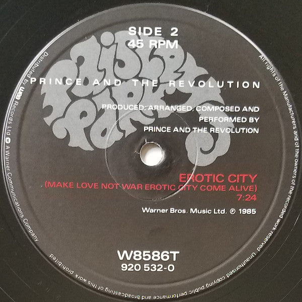 Prince And The Revolution : Girls & Boys (12", Single, PRS)
