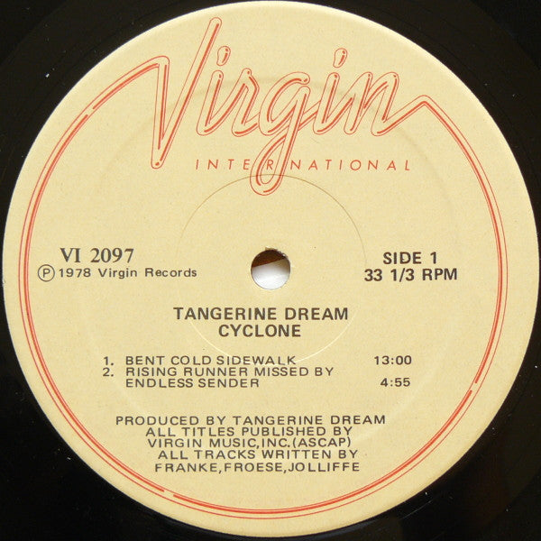 Tangerine Dream : Cyclone (LP, Album, RE)