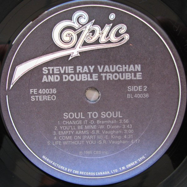 Stevie Ray Vaughan And Double Trouble* : Soul To Soul (LP, Album)