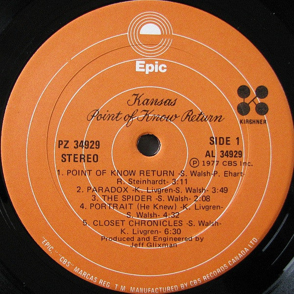Kansas (2) : Point Of Know Return (LP, Album)