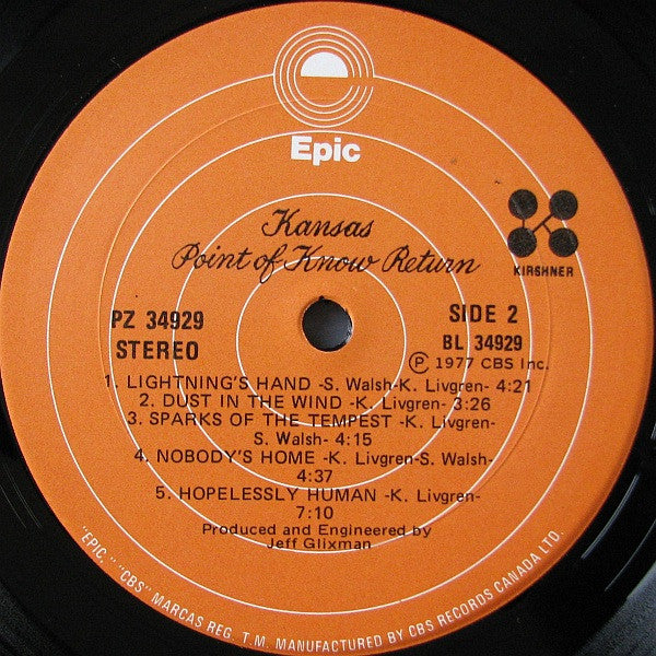 Kansas (2) : Point Of Know Return (LP, Album)