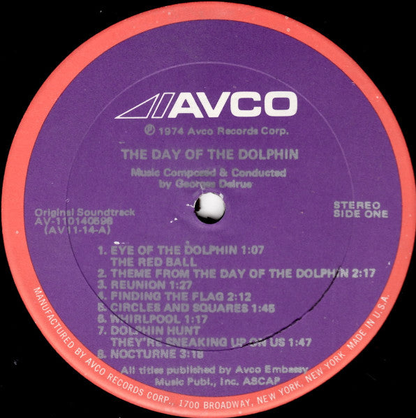 Georges Delerue : The Day Of The Dolphin (Original Motion Picture Soundtrack) (LP, Album, Son)