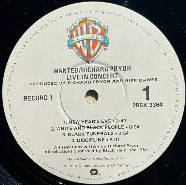 Richard Pryor : Wanted (Live In Concert) (2xLP, Album, Win)