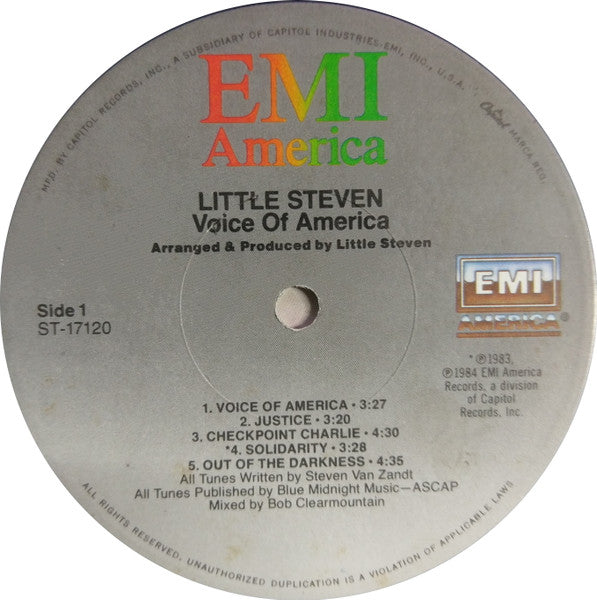 Little Steven : Voice Of America (LP, Album, Win)