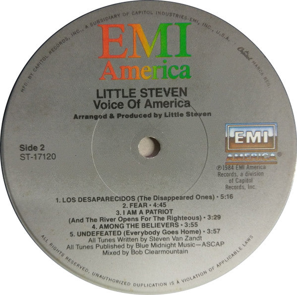 Little Steven : Voice Of America (LP, Album, Win)