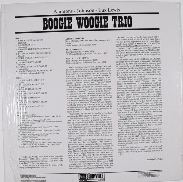 Albert Ammons & Meade Lux Lewis* & Pete Johnson : Boogie Woogie Trio (LP, Comp, Mono, Ter)