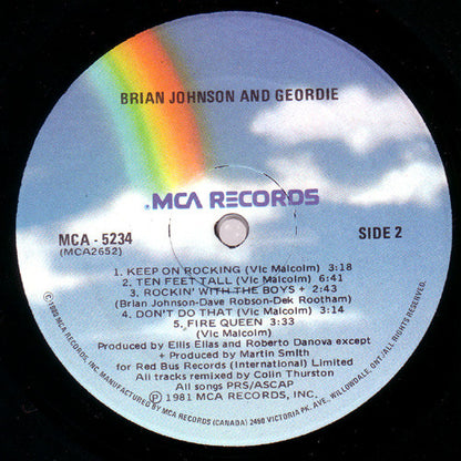 Brian Johnson And Geordie : Brian Johnson And Geordie (LP, Album)