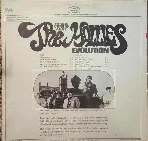 The Hollies : Evolution (LP, Album, Pit)