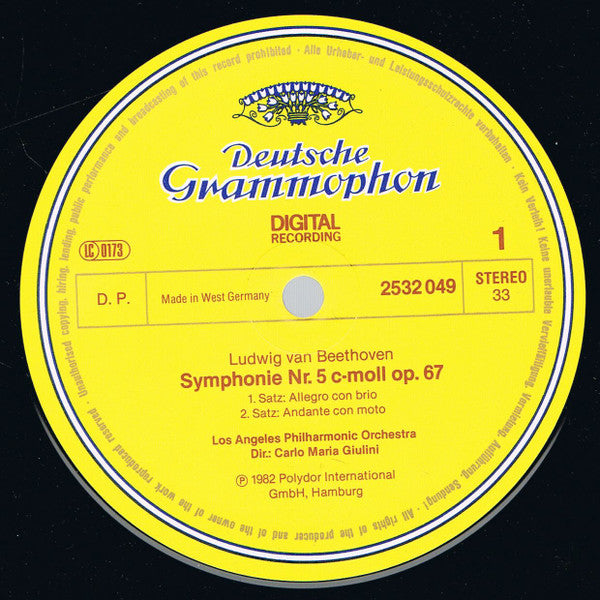 Beethoven* – Los Angeles Philharmonic Orchestra, Carlo Maria Giulini : Symphony No. 5 (LP)