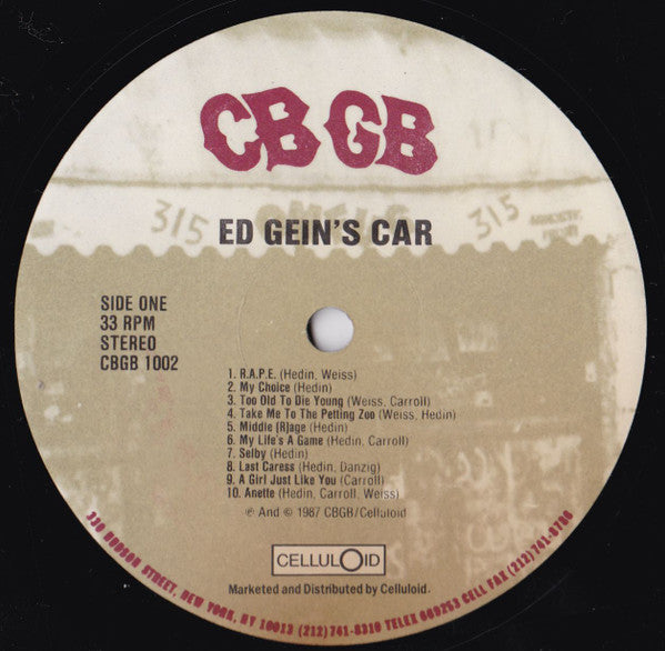 Ed Gein's Car : You Light Up My Liver (Live At CBGB!) (LP, Album)